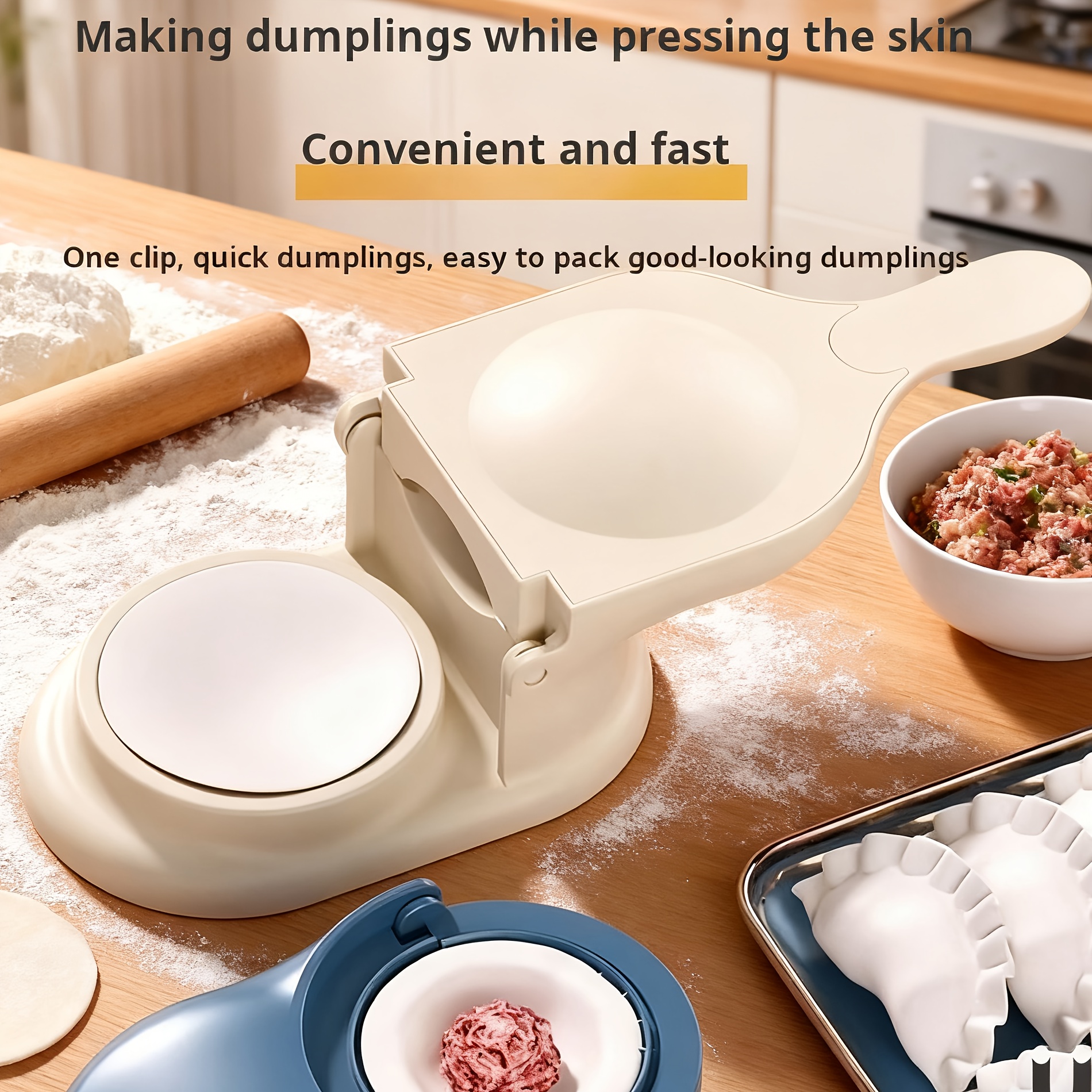 2-in-1 Automatic Dumpling Maker and Dough Press