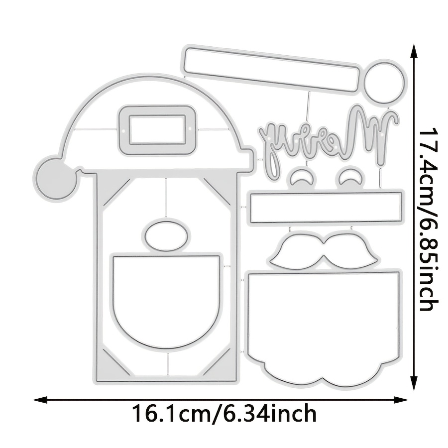 TEMU 1pc Santa Claus Pull-out Frame Metal Cutting Die For Paper Card Making, Greeting Cards, Scrapbooking, Diy Cards, Photo Albums, Craft Ornaments,