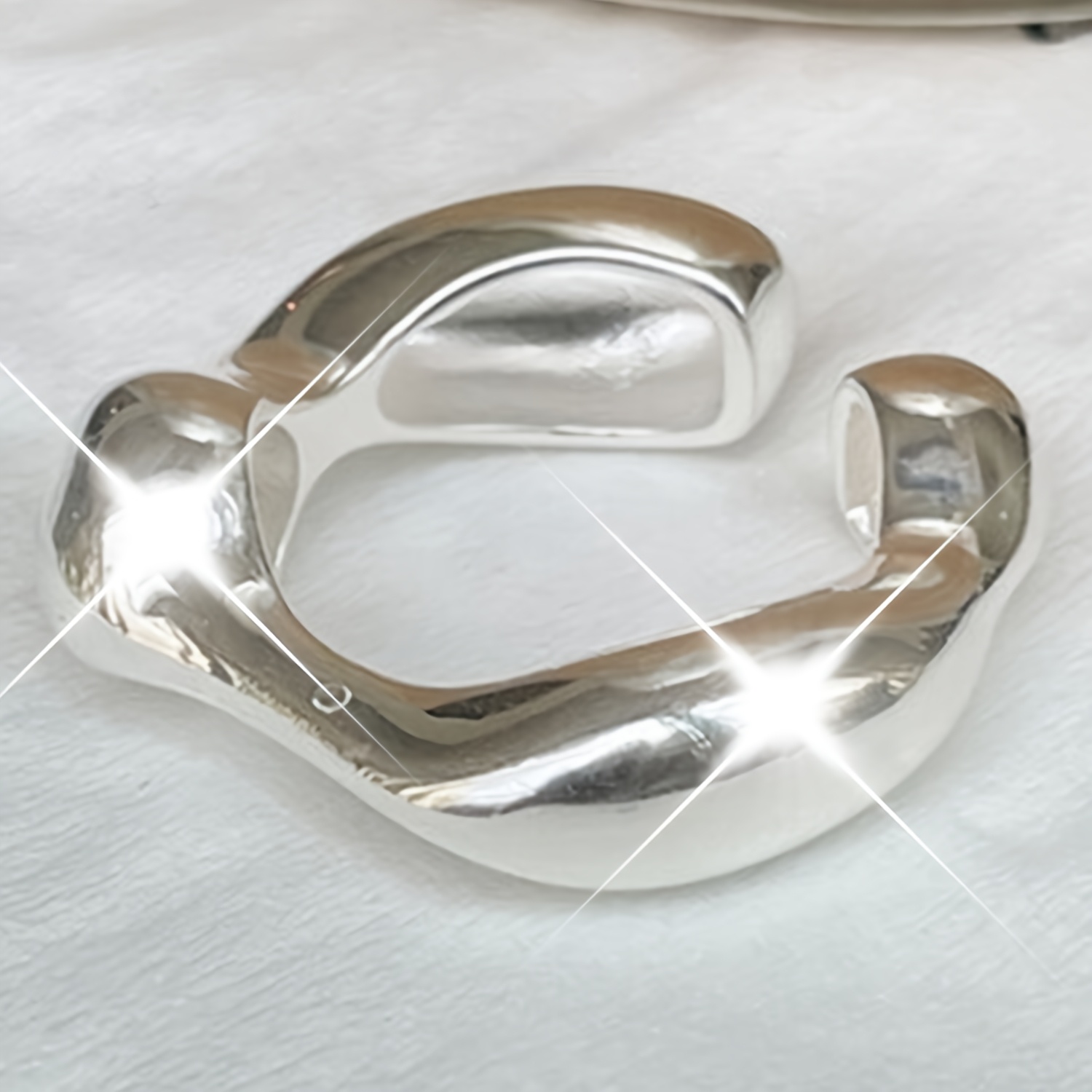Women's 925 Silvery Plated Adjustable Ring, Fashionable for All Seasons