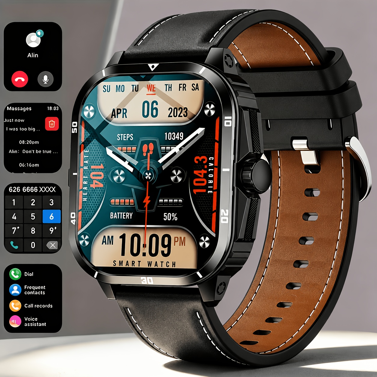 TEMU Fashionable Smartwatch- With Wireless Notifications And Multiple Workout , Weather Display, Perfect As A Valentine's Day Gift, Compatible With