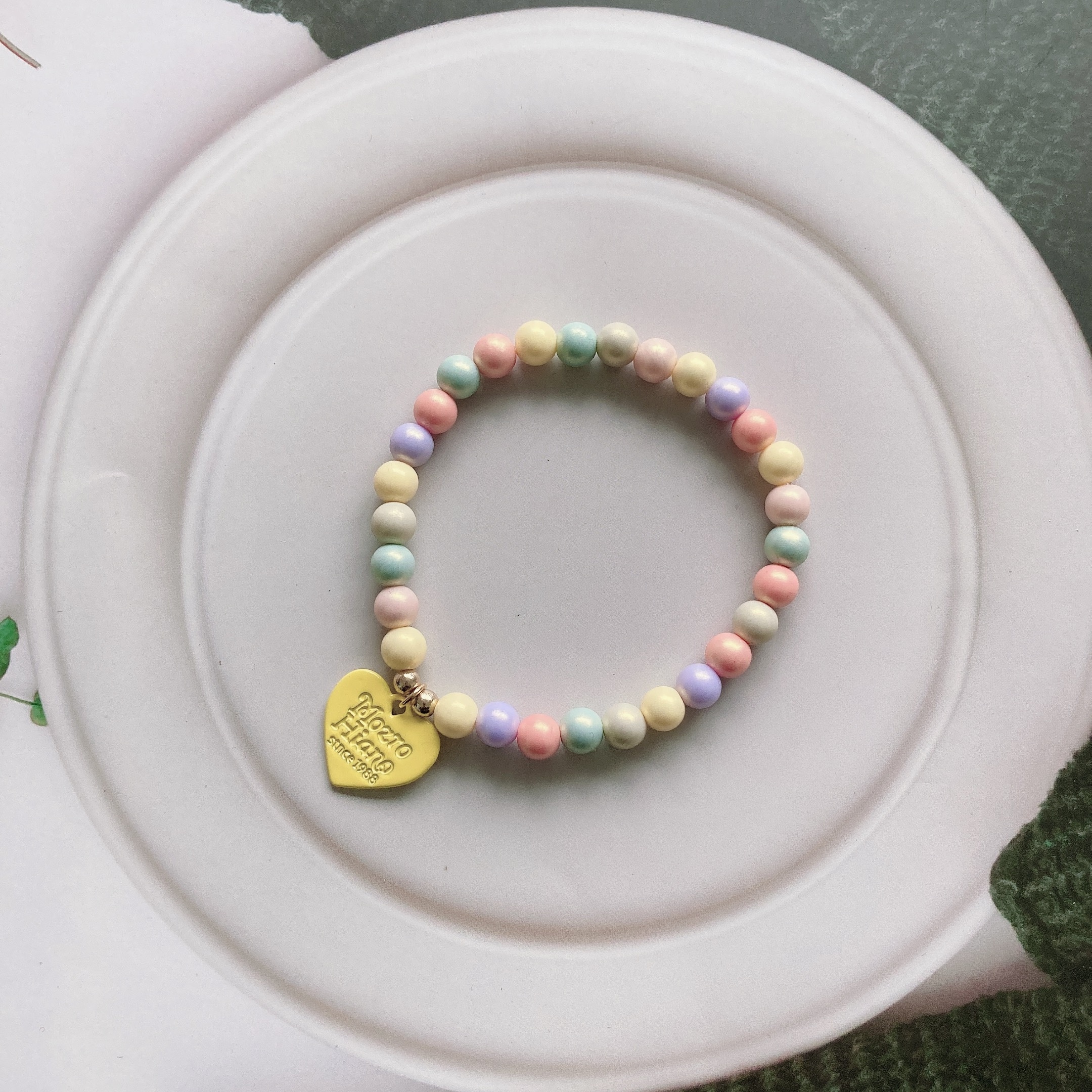 fantasy golden and colorful bead heart necklace for dogs Product details 10