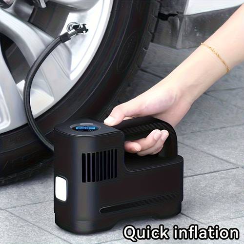 item picture 12v portable tire inflator with digital pressure gauge and led corded operation no battery needed multiple nozzles for cars suvs trucks perfect christmas gift for friends husband or dad
