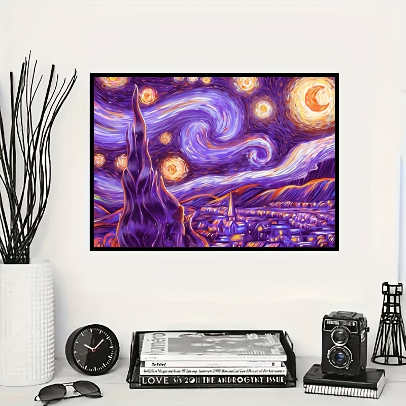 

1pc Exquisite 5d Diamond Art Painting Pink Starry Sky, 11.8in*15.75in, Exquisite Gift, Diy Home Decoration
