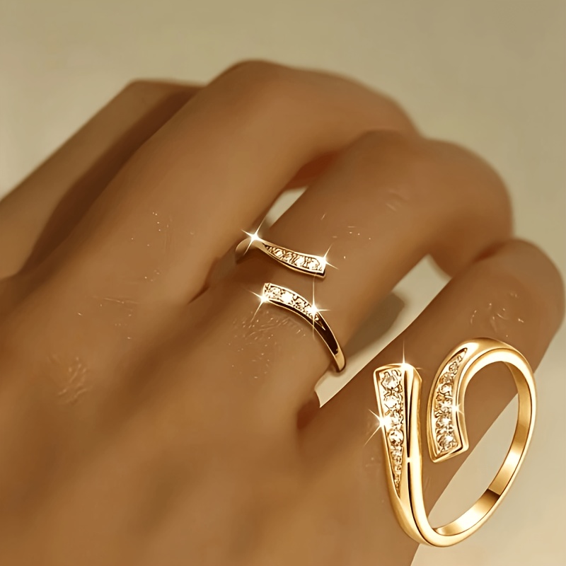 TEMU 1pc Ring For Women, Fashionable Individual Geometric , Versatile Temperament Index Finger Ring, Suitable For Weddings, Parties, Holiday Gifts,