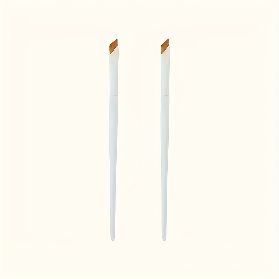 Porcelain White Angled Eyeliner and Eyebrow Brush Set