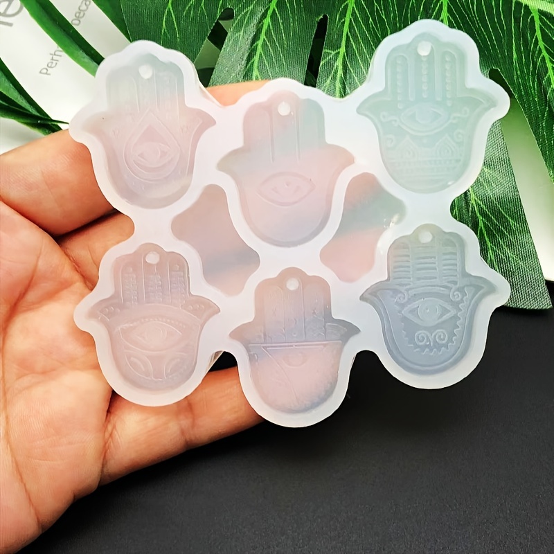 

1pc Palm Pendant Casting Silicone Mold For Resin Drop Earrings Set, Making, Creative 6 Palm Earrings Epoxy Resin Silicone Mold