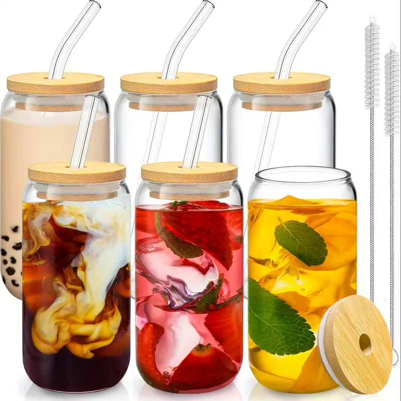 4 6 8 18 6oz 550ml cups cute cups suitable for bubble tea ideal gift suitable for weddings parties halloween christmas gifts coffee cup sets gift cups gifts party glass cups Product details 5