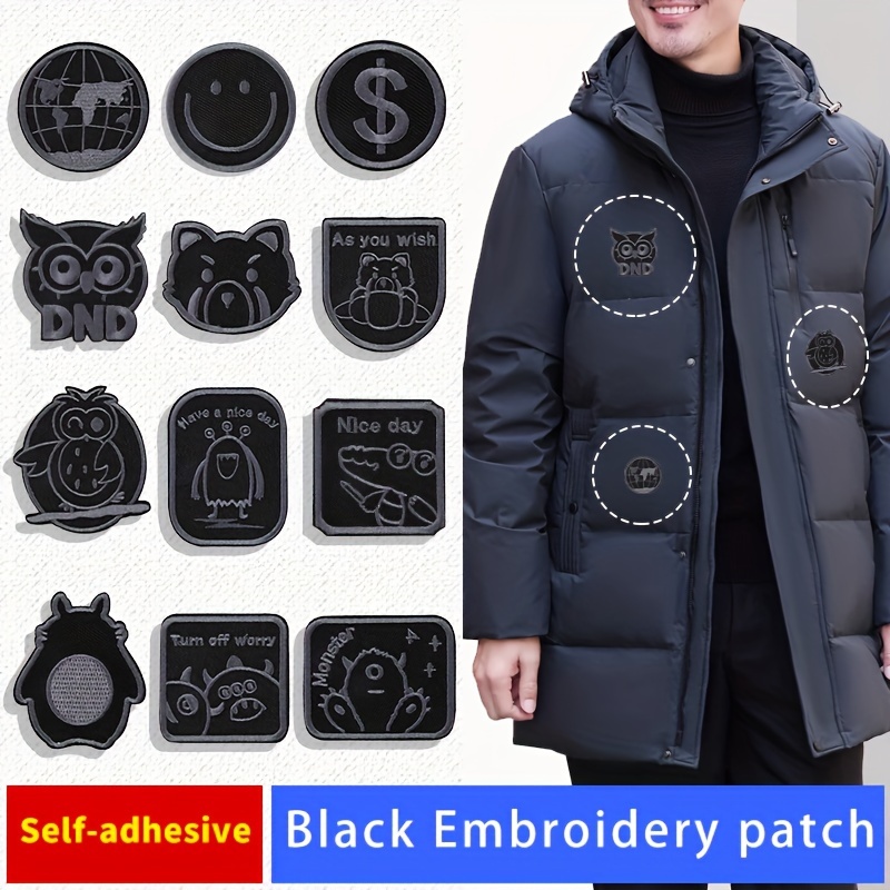 

2/4pcs Men's And Women's Down Jackets Patches, Used For Clothing Backpack Holeless Repair Patches, Clothing Clothes Pants Backpack Self-adhesive Free Stitching Embroidery Cloth Patches