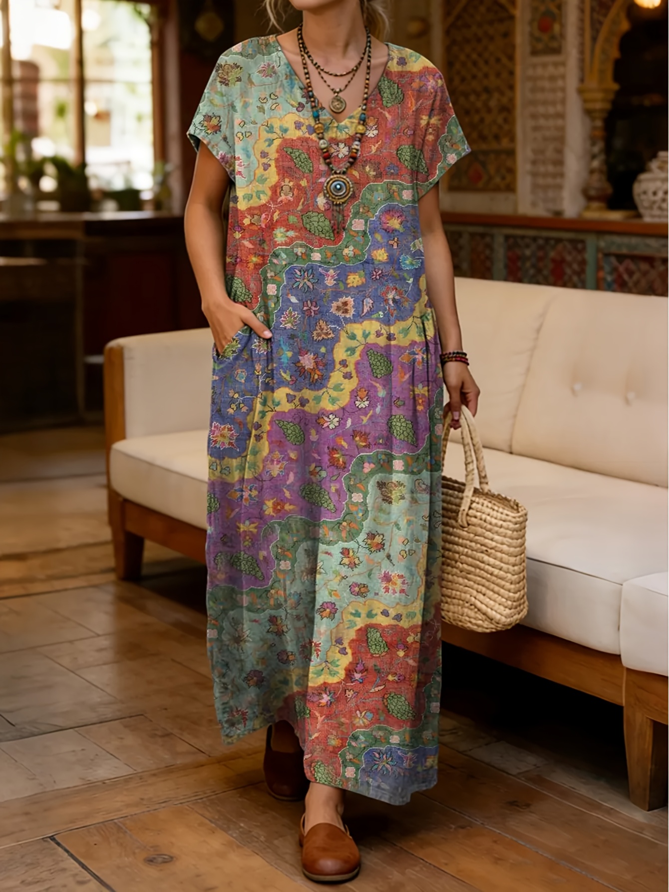 long loose fitting dresses Women Loose Fitting Dresses Irregular Summer Dresses – SimpleLinenLife main image 1