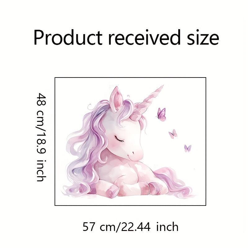 Image of 1pc 48x57cm Large Unicorn Wall Sticker, Pink Unicorn , , Creative Self-adhesive Removable Decal For Walls, Bedroom, Bathroom, Car, Door, Window, Cabinet, Etc