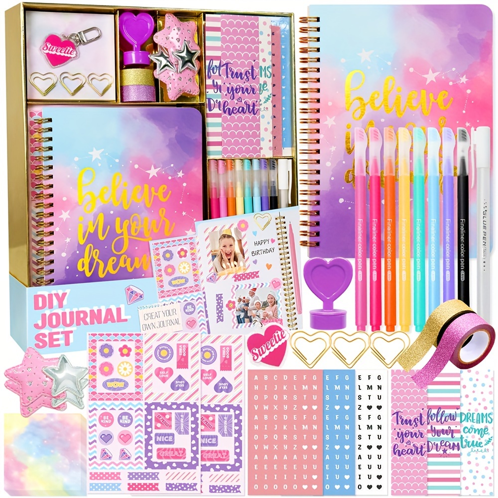 

Diy Journal Kit For Girls – Journal Set For Teen Tween Girls Gifts, Stationary Scrapbook & Diary Supplies Set, Gifts Craft Stuff, Birthday Gifts