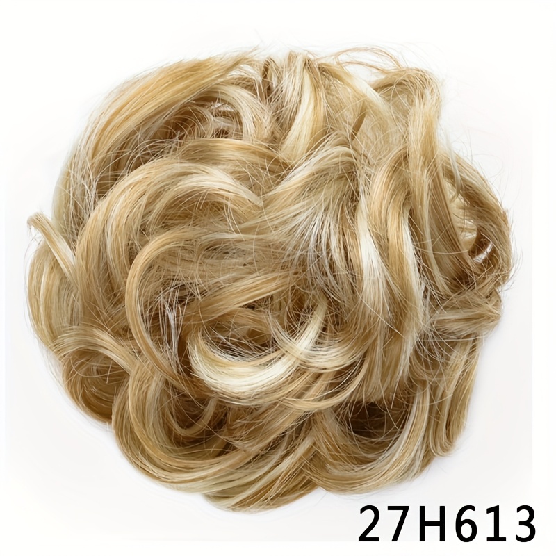 Synthetic Flexible Elastic Women's Messy Hair Bun Blackbrown Blonde Curly Hairpiece