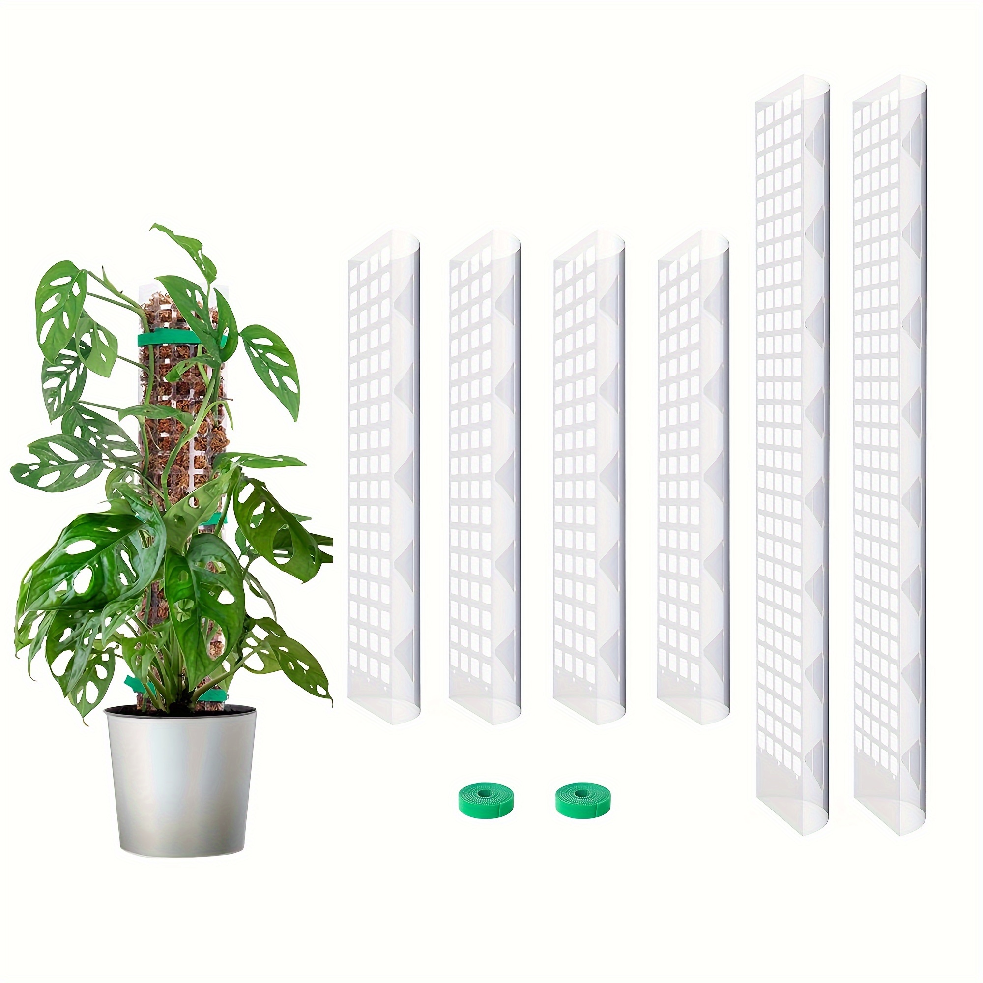 

6-pack Of Monstera Plant Plastic Moss Poles: 2x 24" And 4x 15" Climbing Plant Moss Poles For Indoor Plants With Sphagnum Moss - , , And Design Growth Support