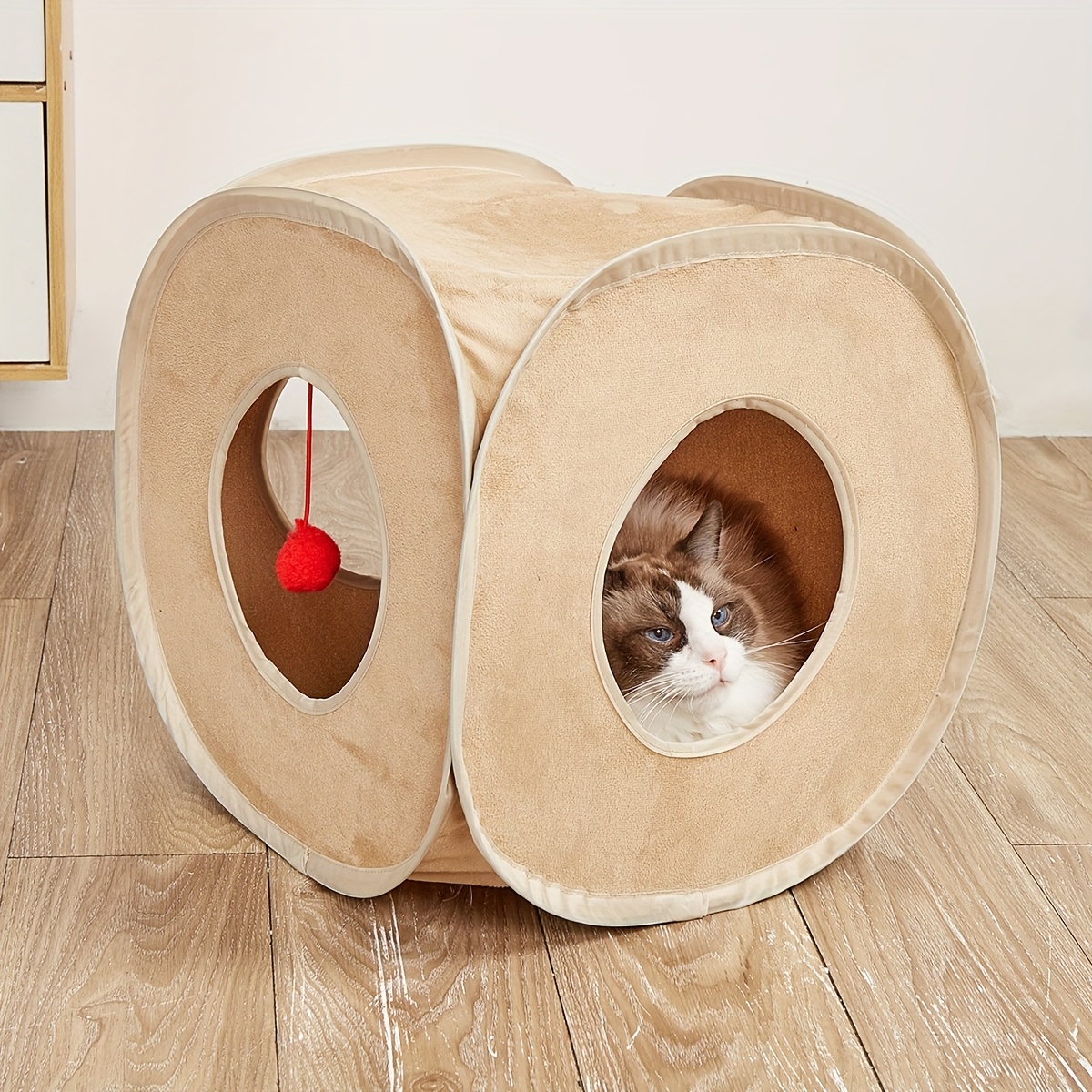 TEMU Pet Tunnel Toy Made Of, A Self-entertaining Cat Tunnel Foldable And Plush, Serving As A Cat Tunnel And A Tent