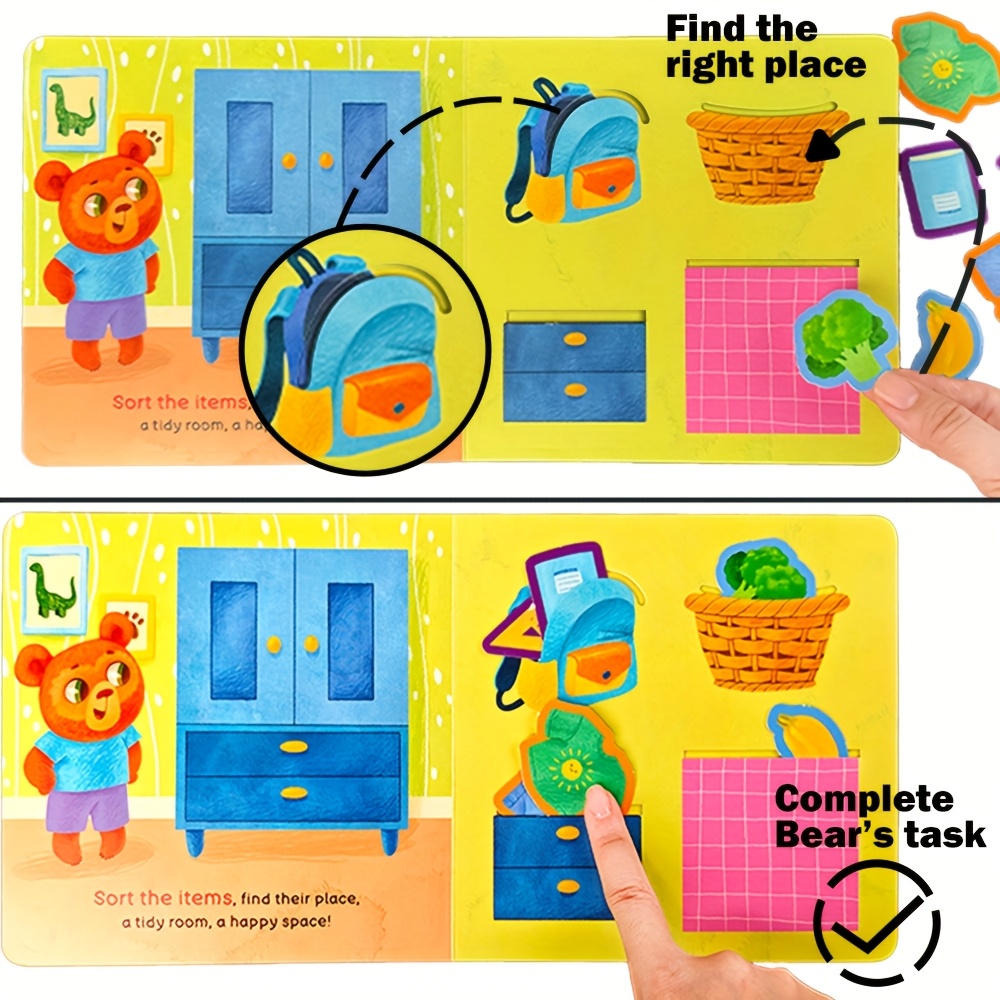 Bear's Tidy Up Time Push-Pull Book for Good Habits