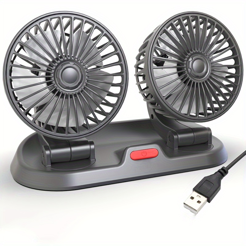 

5v Car Electric Fan Usb Car Air Conditioner Cooling Dual Head Fan