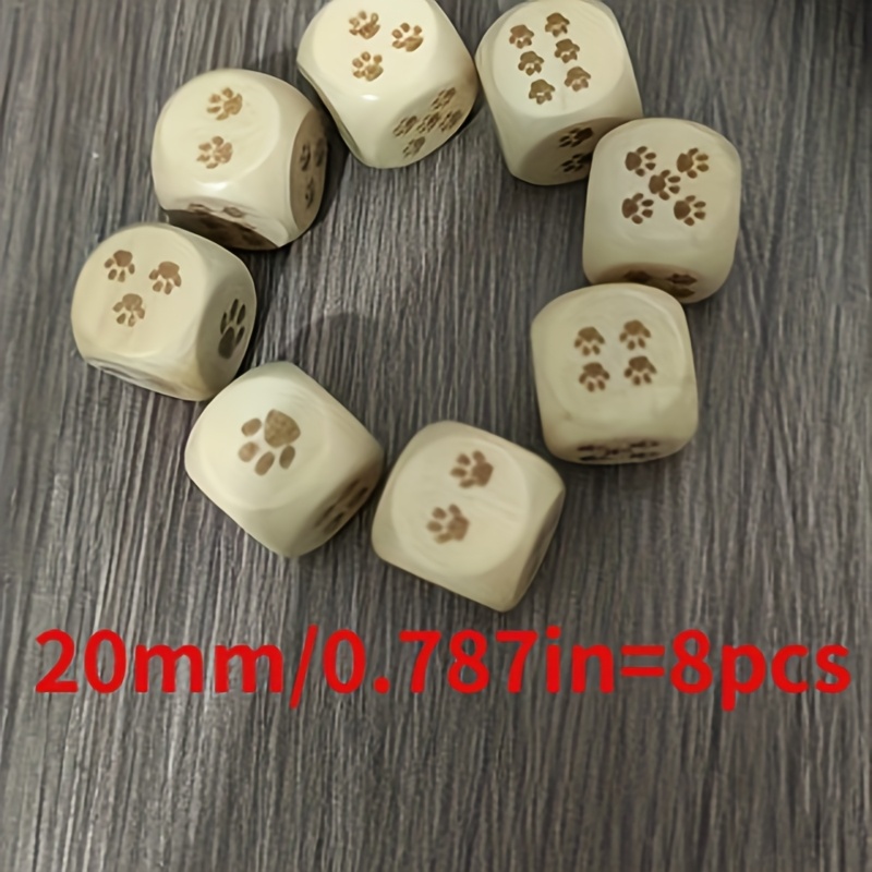 TEMU 8pcs/12pcs Wood Dice - Dice Suitable For Board Games, Parties, For Party Games - Dice For S & (compatible For Party Games)