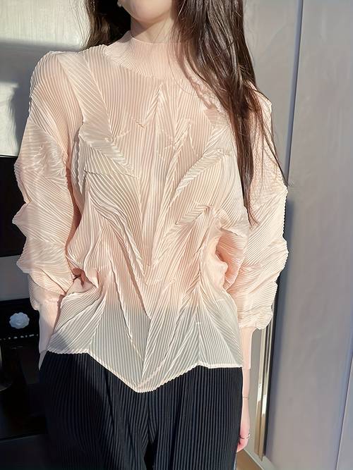 plus size womens elegant black batwing sleeve top with irregular lightweight stretchy fabric high neck design summer exhibitions parties casual attire versatile fashion piece sophisticated style material
