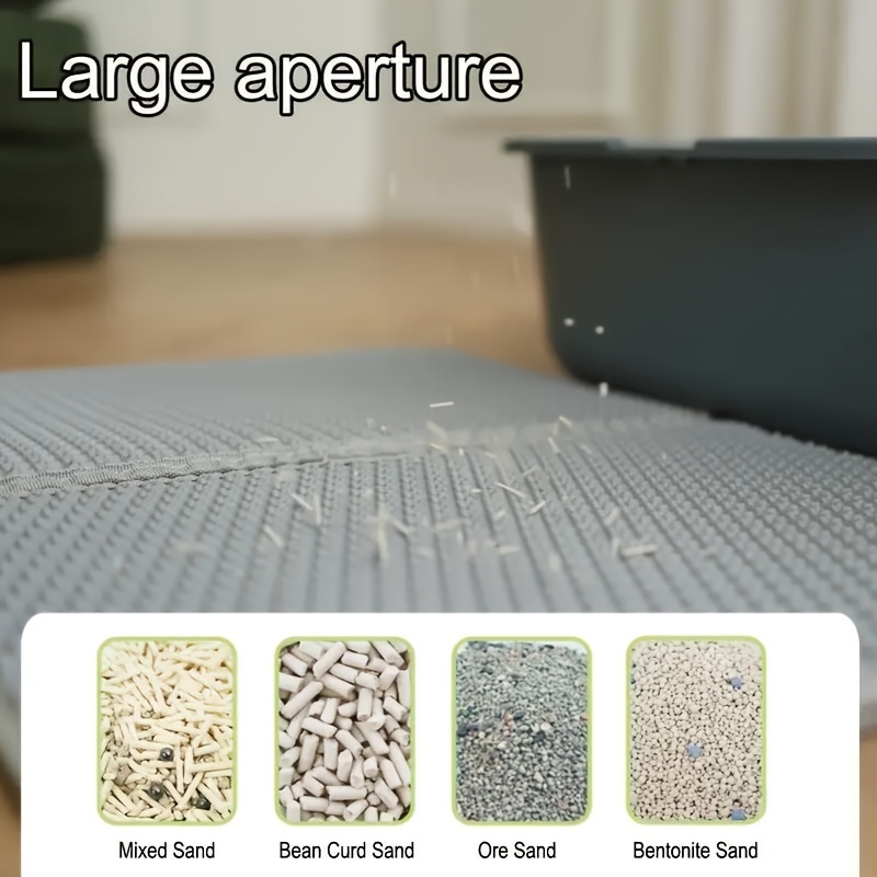 double layer cat litter mat with honeycomb design eva material large size anti splash easy clean   control rug for cats details 11