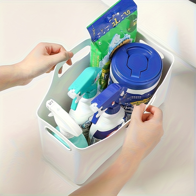 Kitchen Sink Sundries Finishing Basket, Desktop Cabinet Rectangular Soft Plastic Small Basket, Japanese Cleaning Products Bathroom Storage Basket, Shelf Baskets