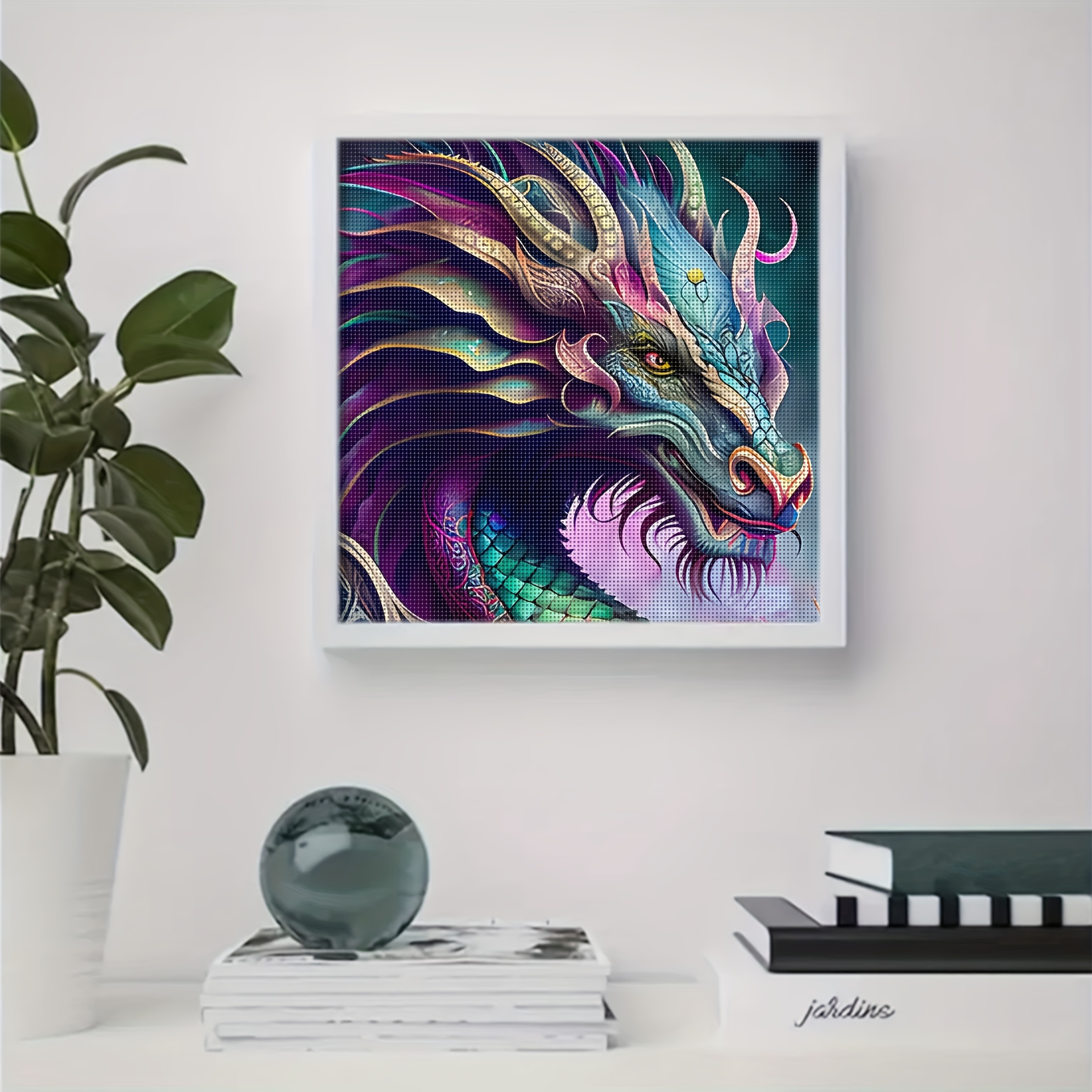 TEMU 1 Set Creative Fantasy Dragon Theme Cross- Painting Kit, Embroidery , 11ct Cross- Embroidery Painting, Perfect Gift For Home Handcraft