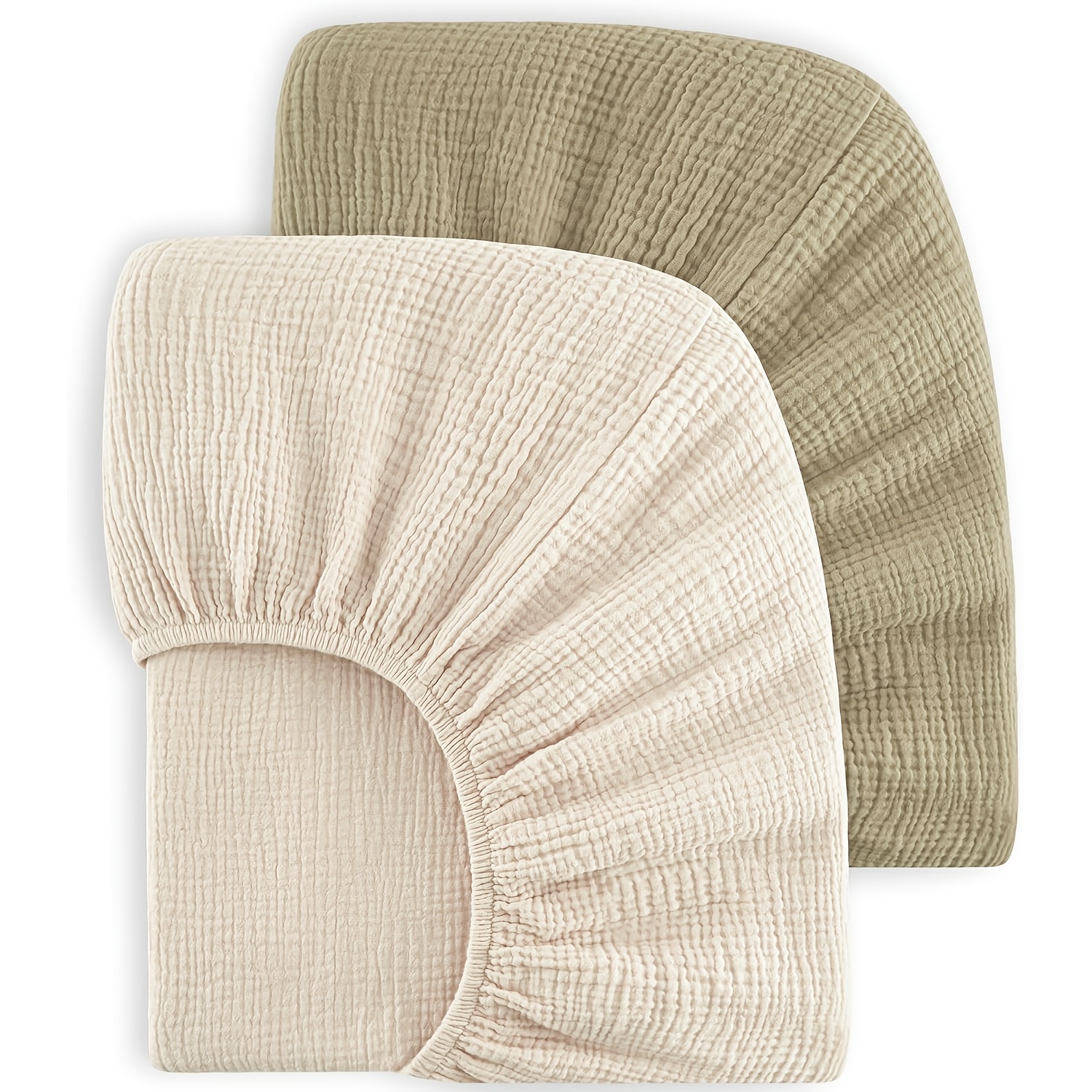 Image of Star Muslin Crib Sheets Baby Crib Sheets Fitted For Standard Crib Mattress & Toddler Bed Mattress 60x120 Cm Soft Breathable Crib Sheet Neutral For Boys Girls - 2-pack