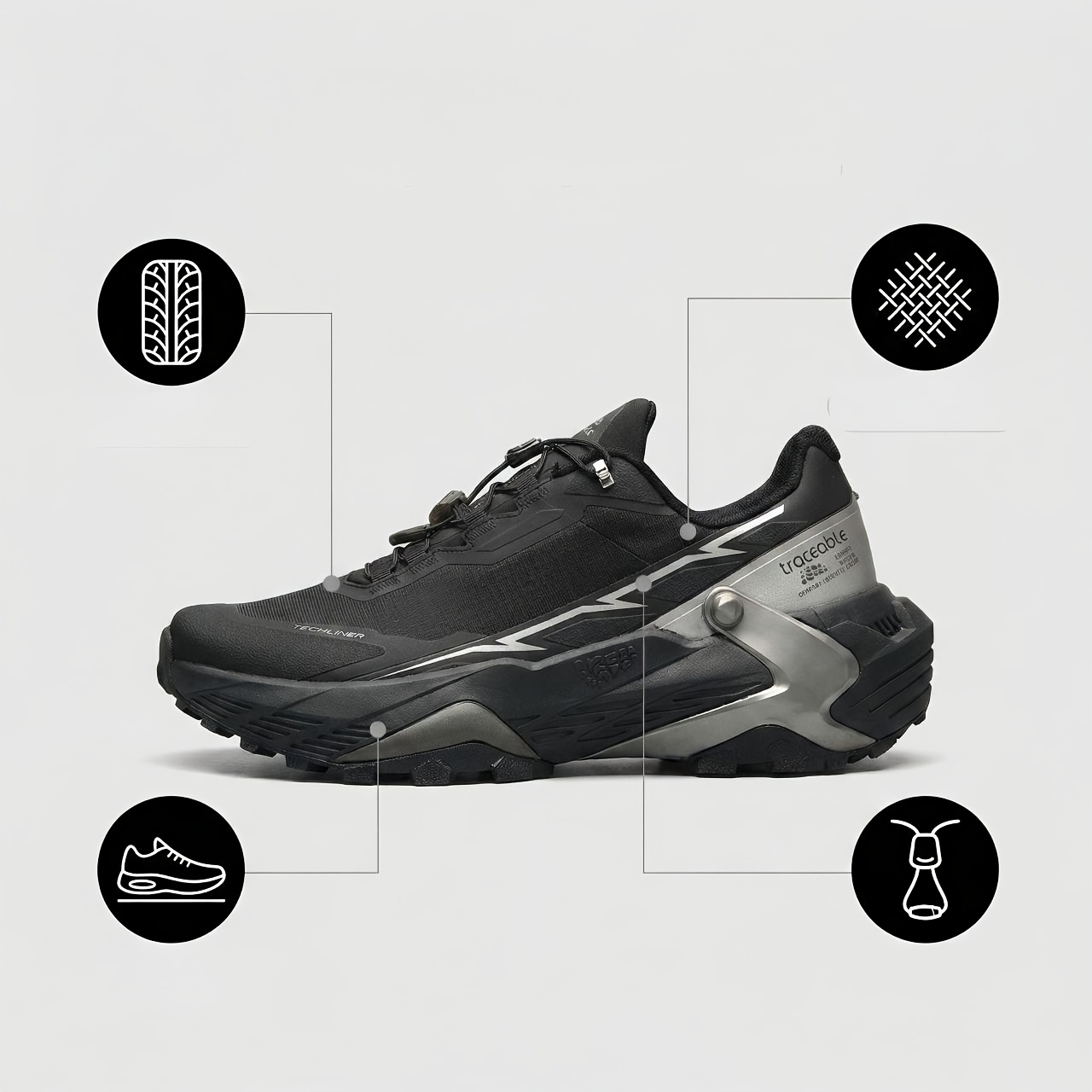 Panyan Wolfcaw Men's Lightweight Breathable Outdoor Sneakers - Shock-Absorbing Anti-Slip Trail Running Shoes with MD Sole Suitable for, Gym, Casual Wear, Low-Top Athletic Footwear for - Use