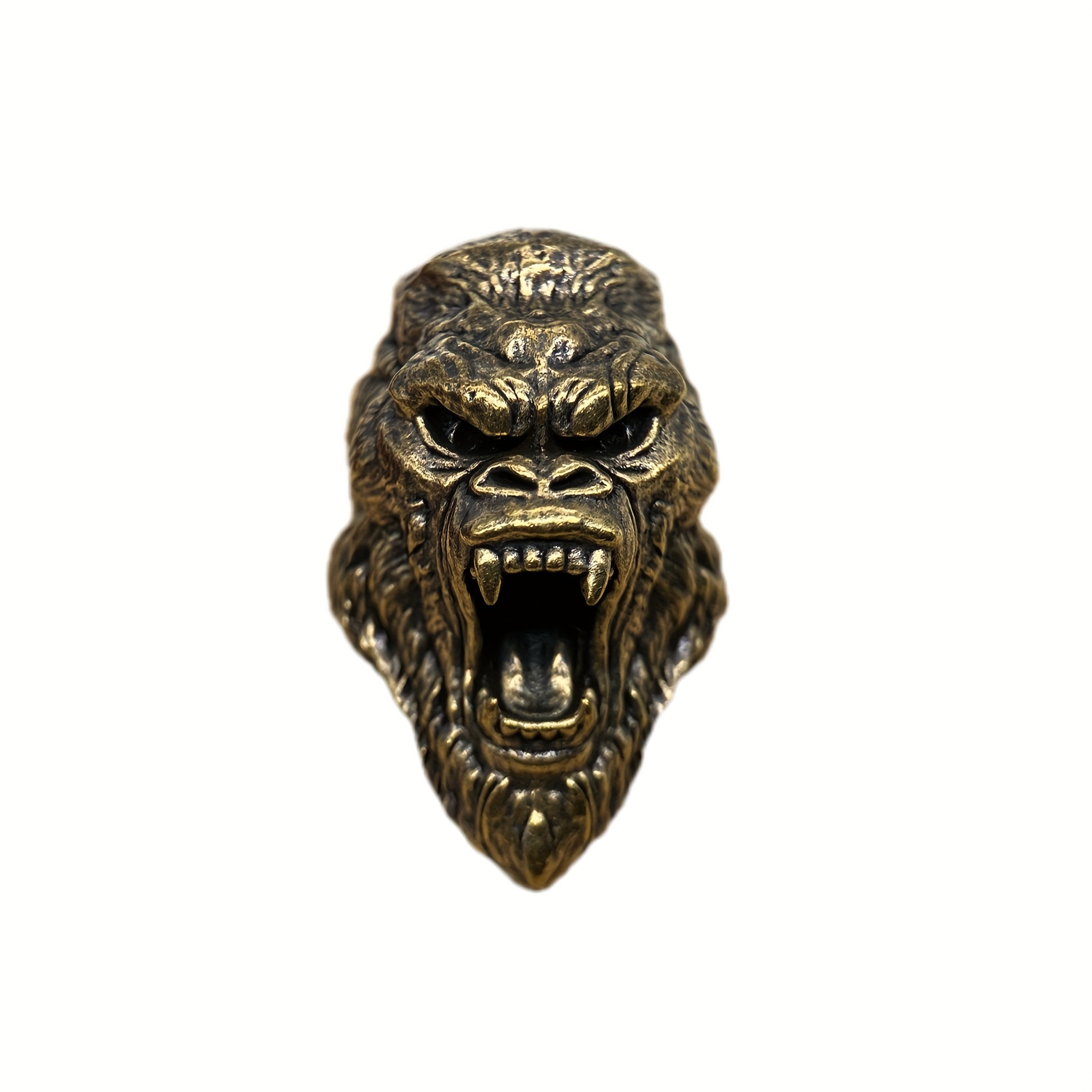 Men's Key Ring, Key Chain, Brass Material - Roaring Gorilla Pendant, Edc Pendant Diy Accessory