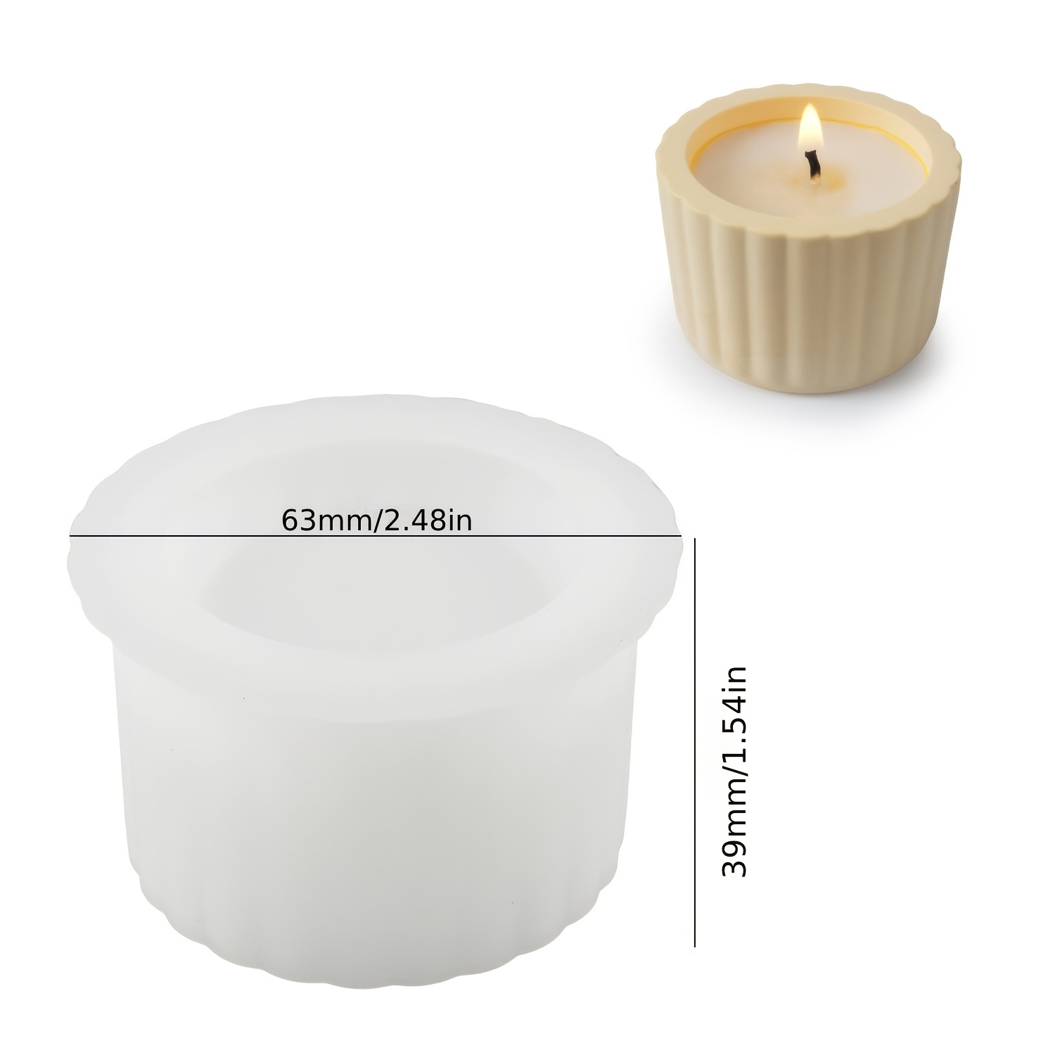 TEMU Piccolo stampo in silicone a righe per argilla cemento, stampo in gesso per vaso di fiori , stampo in resina per candele