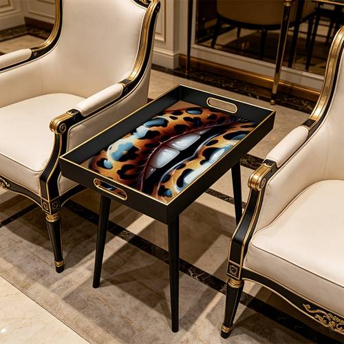 öğe resmi modern leopar desenli çok fonksiyonlu yan sehpa ve komidin rafı - üst kanepe masası, oturma odası, yatak odası, otel lobisi i̇çin uygun, montaj, noel ve yeni yıl i̇çin eve taşınma hediyesi, ahşap olmayan mobilya