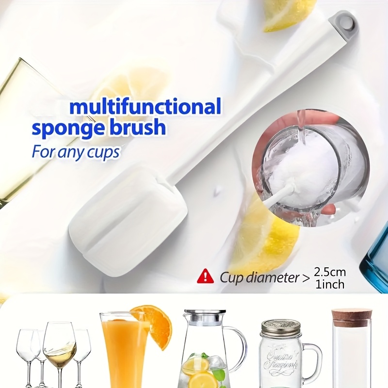 Kit de laboratorio de 13 piezas con cepillo para botellas de mango largo en blanco y para limpieza de tubos, para limpiar tapones de decantadores de cerveza de cuello estrecho, cubiertas de fregadero y cepillos para limpiar tazas, cepillo para tazas extendido, cepillo para tazas multifuncional
