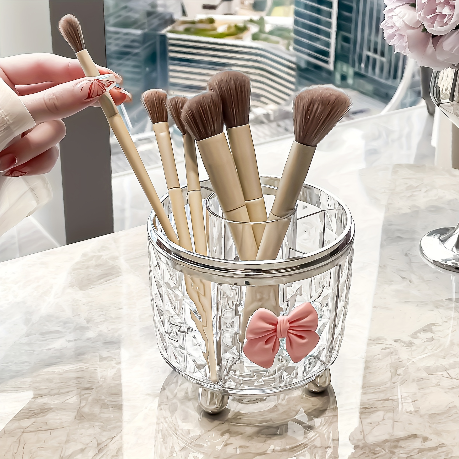modern rectangular plastic storage box with dust proof clear lid multipurpose organizer for lipstick eyebrow pencil paint ideal for christmas and new years gifts no electricity needed jewelry boxes Product details 4