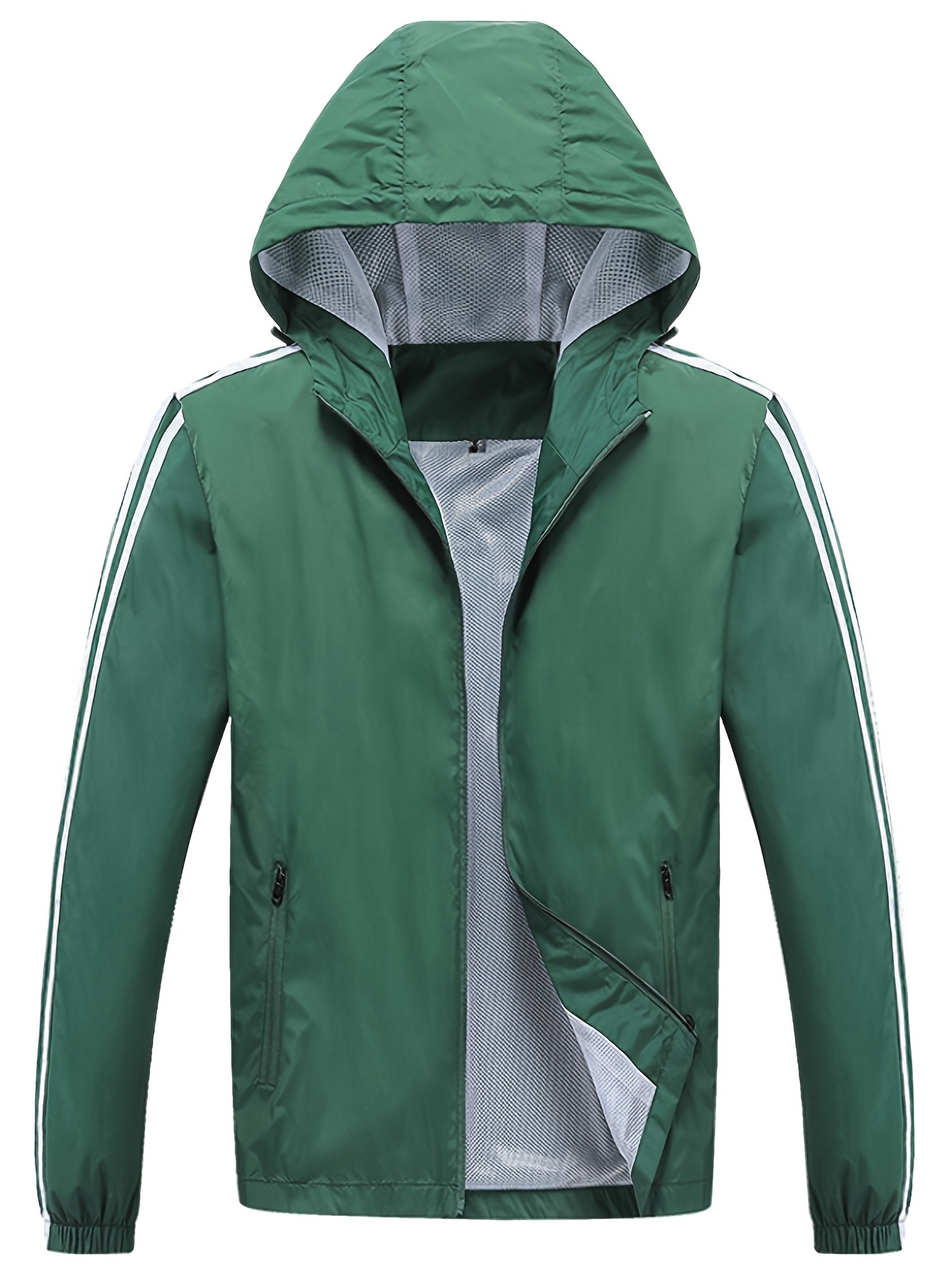 New Spring And Autumn Men'S Jacket with a Hood, Casual Sports Outdoor Wear Featuring Three Stripes, Popular Men'S Clothing That Is Comfortable, Versatile, And Flattering