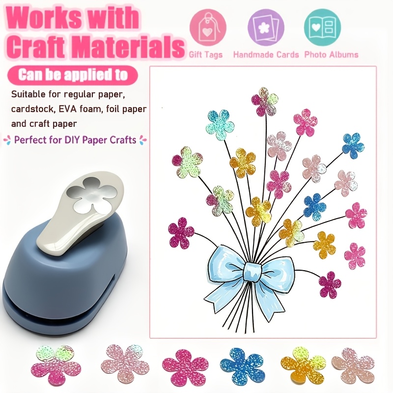 TEMU Perceuse à fleur à de 1 pouce, 1 outil de poinçonnage et de gaufrage manuel pour papier, poinçon décoratif manuel pour scrapbooking, journaling,