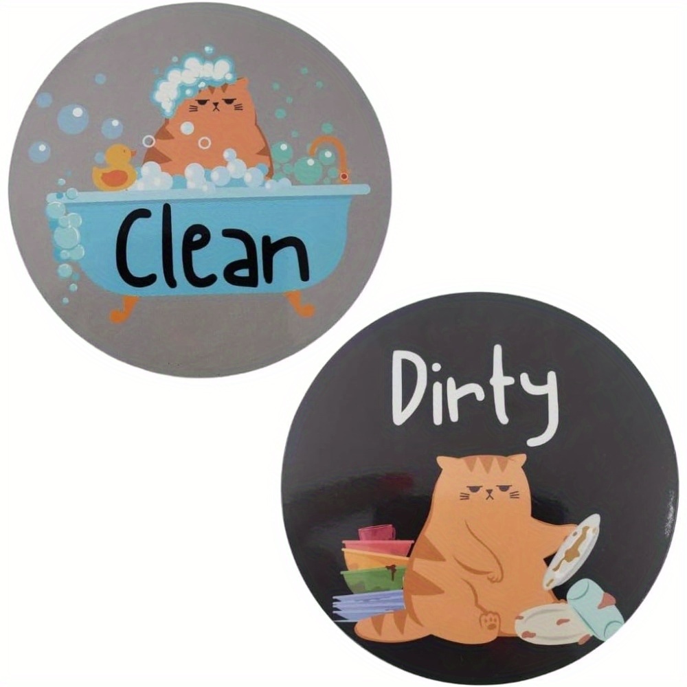 TEMU Dishwasher Magnet Clean Dirty Sign, Clean And Dirty Sign For Dishwasher, Cat Kitchen Accessories, Funny Cat Magnet