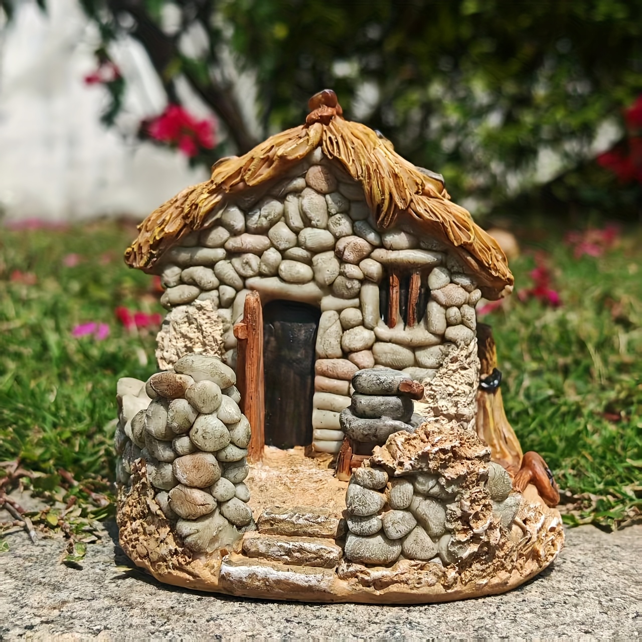 Image of Grass House Statues, Nostalgic Collectibles Suitable For Garden, Lawn, Tabletop, Bookshelf, Entrance Decorative Ornaments For Thanksgiving, Valentine's Day, Father's Day, Gifts For Elders