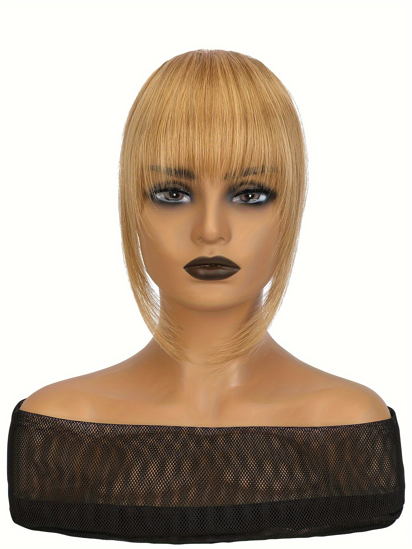 synthetic wig with 12 inch bangs on   suitable for daily   ladies details 31
