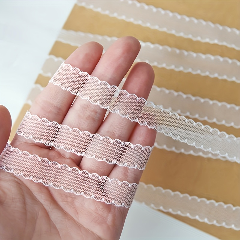 E-shop 5-Yard - 1,3 cm Kleine Weiße -Mesh-Spitzenborte, Weich Zart, für Nähprojekte, Nähzubehör, Handgemachte Spitzenborte | Elegante Spitzenborte |