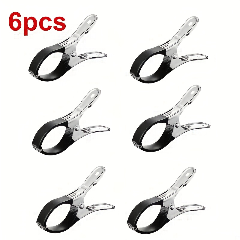 TEMU 6pcs Heavy-duty Stainless Steel Windproof And Multi-spring Clamps - Rust-proof - Weather Clamping Suitable For Pool Covers, Greenhouse,