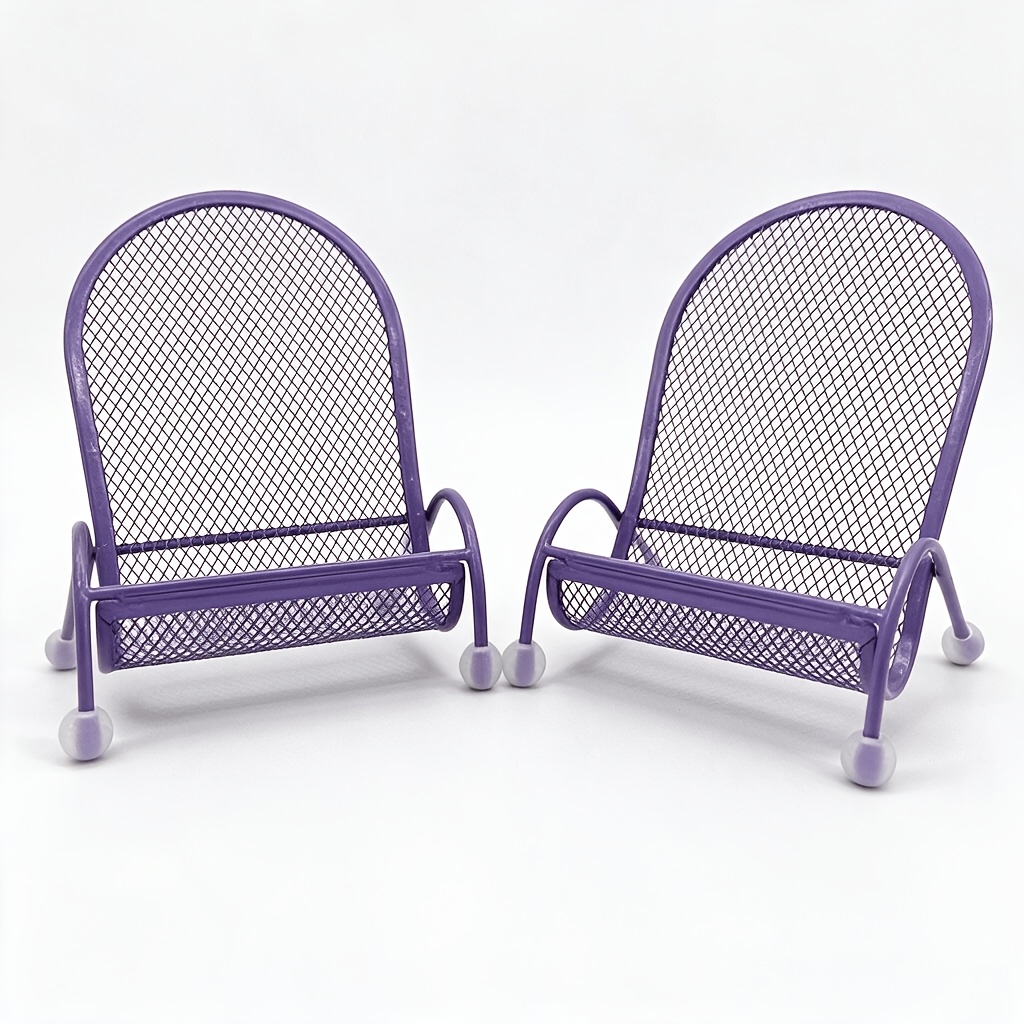 2pcs Creative Cute Chair Design Phone Stand, Desktop Lazy & Bedside Phone Holder With Stable Weighted Support For Mobile Phones