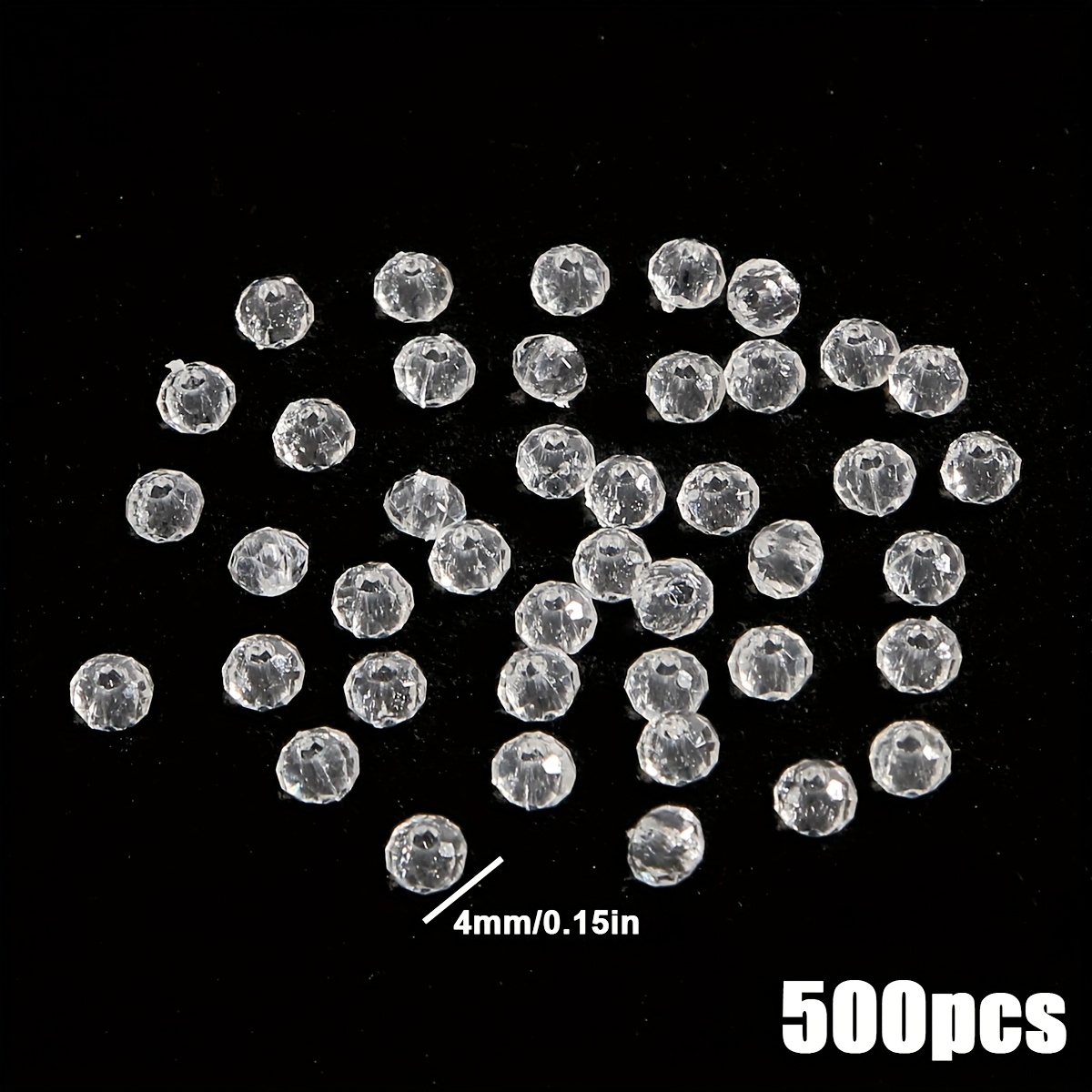 50/100/200/500pcs Transparent White Cut Acrylic Beads, Size 4/6/8/10mm, Used For Jewelry Making, Earrings And Bracelets, Perfect For Valentine's Day And Anniversary Gifts