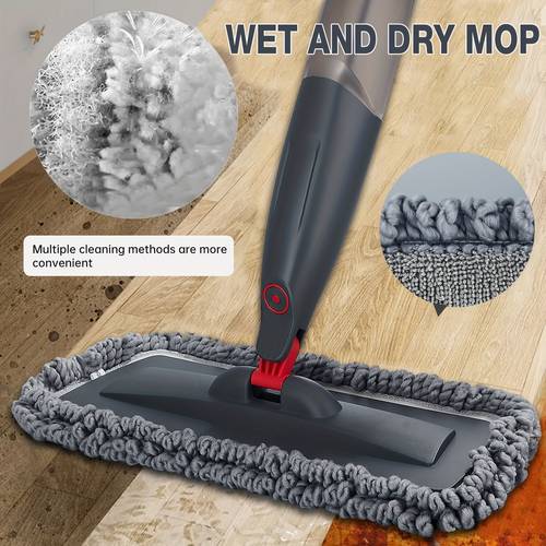 1set, Spray Mop For Cleaning Floors With 1/3 Washable Mop Pads - Wet And Dry Microfiber Mop With 16.91oz Sprayer For Cleaning Kitchen Wood, Hardwood Laminate, Tile Floors Dusty, Cleaning Supplies, Cleaning Tool