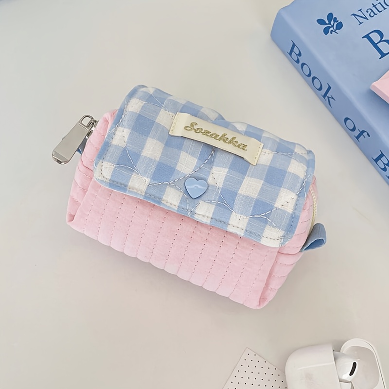 TEMU Quilted Pillow Bag Ccd Mini Camera Bag Data Cable Headset Storage Bag Flip Lipstick Powder Sorting Storage Bag