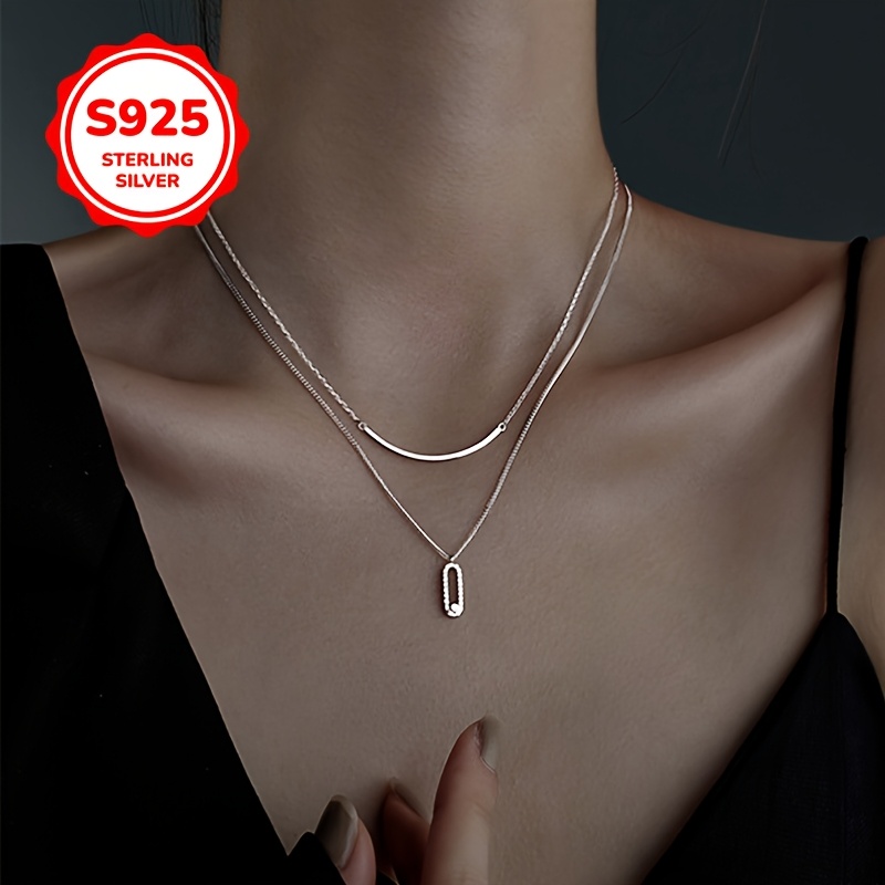 925 Silver Double Layer Necklace