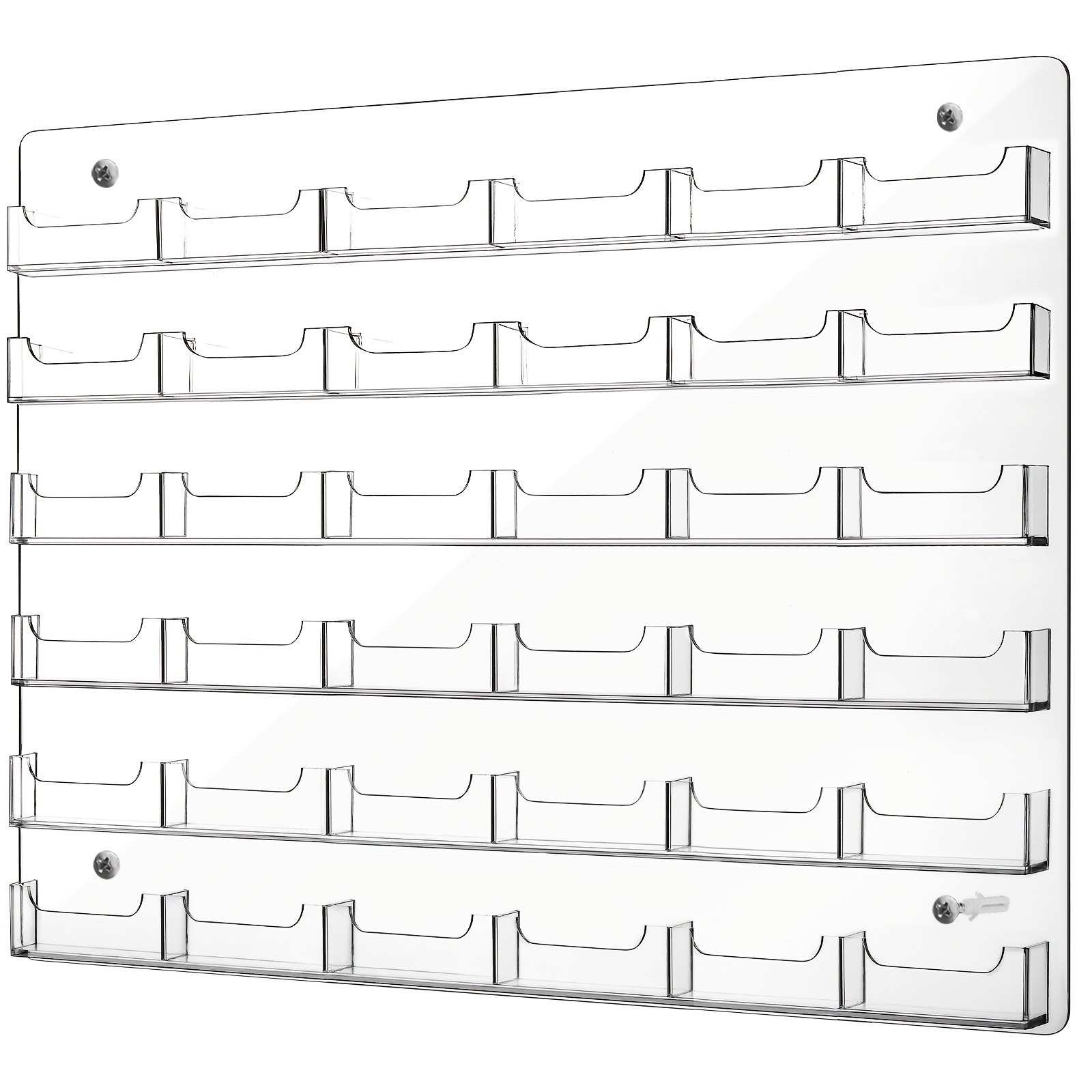 Lot De 2 Supports Muraux Cartes De Visite 16 Poches - Acrylique Noir Présentoir Vertical