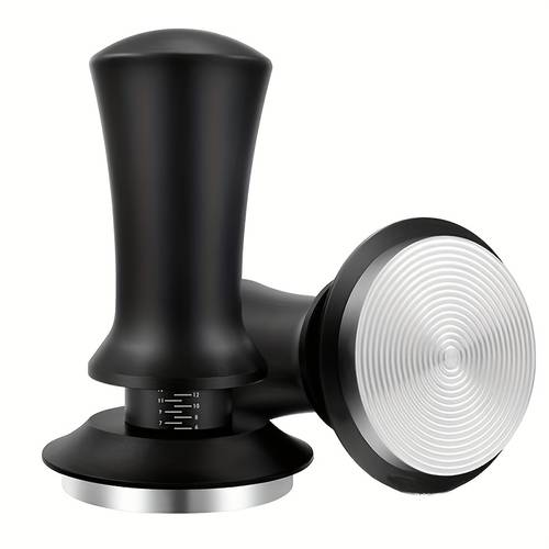 stainless steel coffee tamper with spring loaded adjustable depthavailable in 51 53 58mm aluminum alloy body 304 stainless steel basepremium espresso machine accessory barista tool