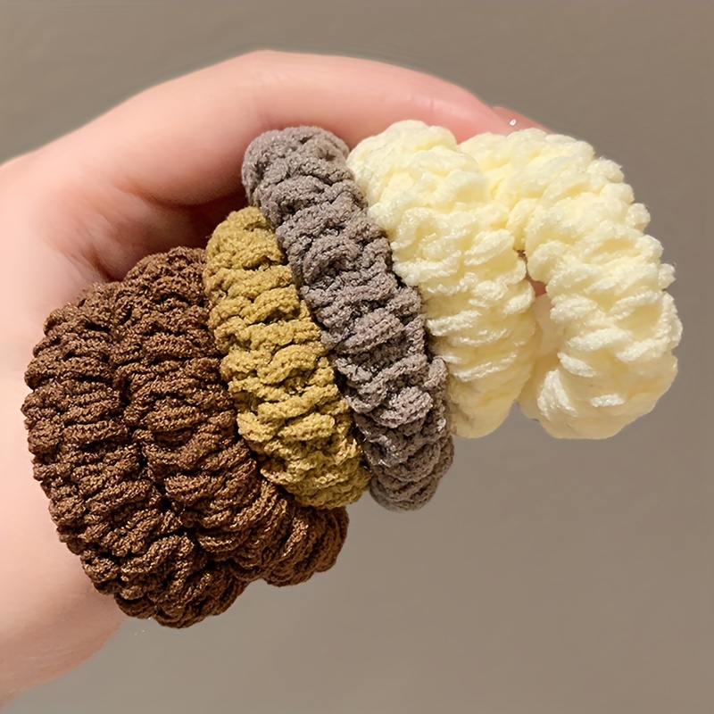 2 Stück Große Haargummis Aus Samt Für Dickes Haar – Cremefarben, Ca. 14 Cm, Weich & Haarschonend