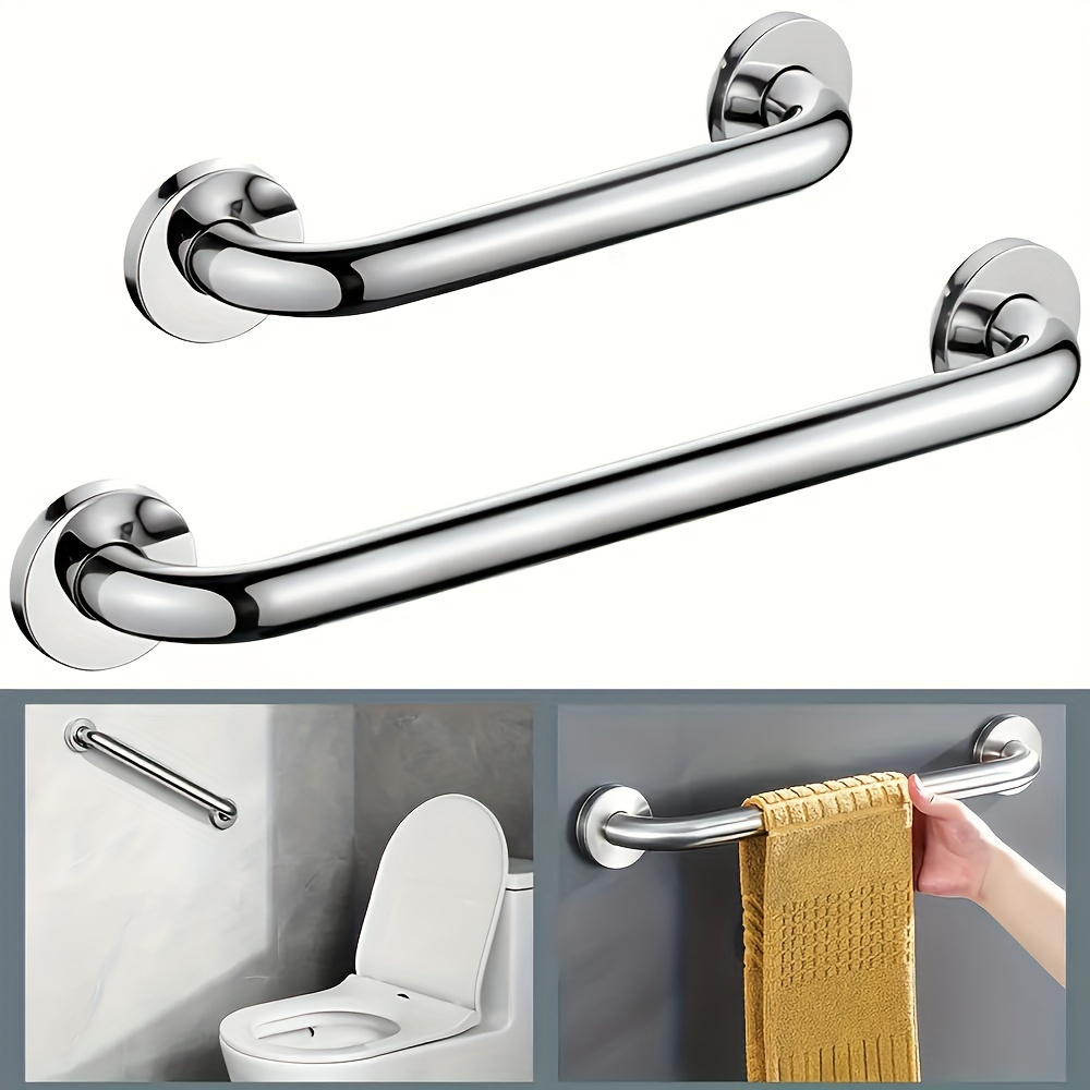1set bathroom stainless steel armrest bathtub armrest elderly bathroom handle toilet toilet disabled non slip handle safety handle towel holder suitable for bathroom stairs apartments and other places