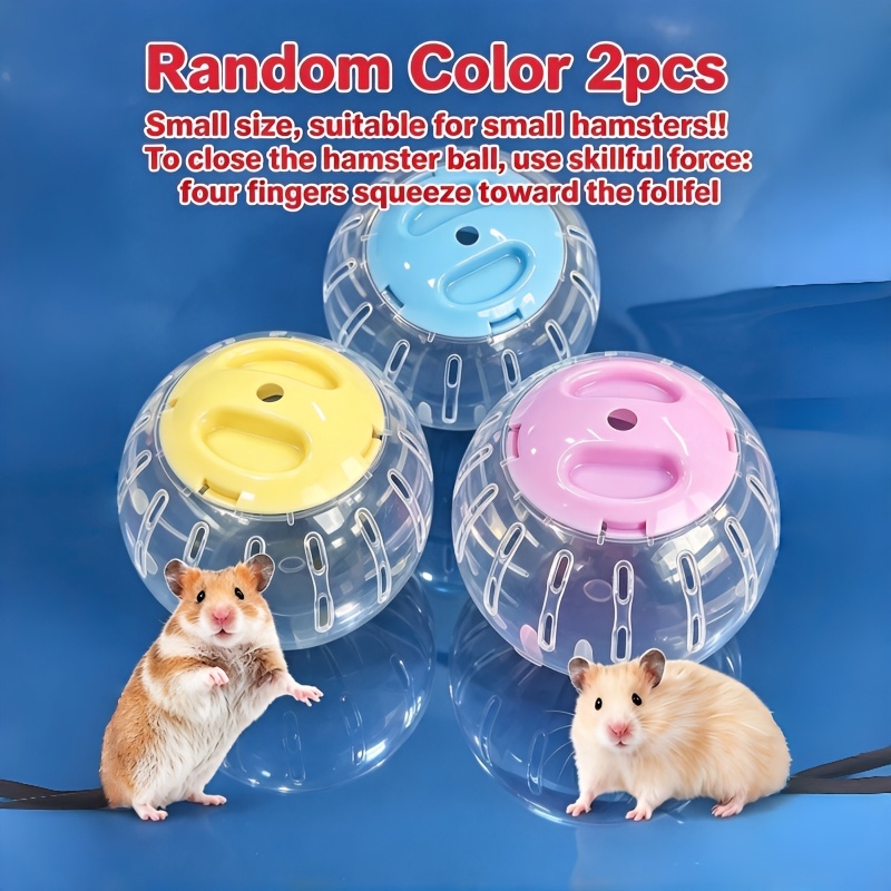 TEMU Nueva de correr para hámster, de ejercicio transparente para hámster de color aleatorio, adecuada para roedores pequeños - Rueda cubierta