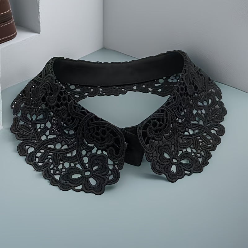 TEMU Black And White Lace Tie - 43cm / Inches - Hand Washable - Polyester Material - Women's Fashion Accessory